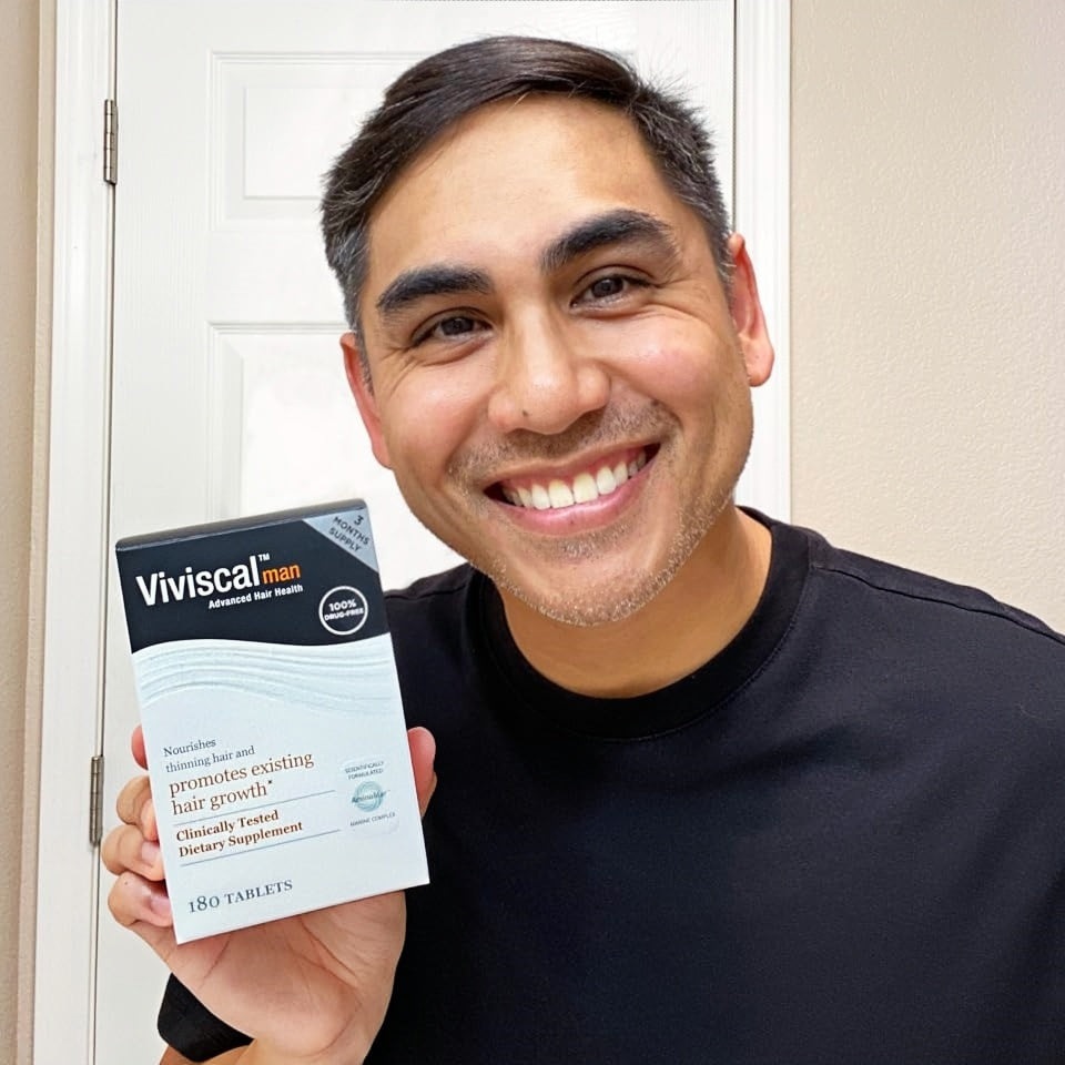 Viviscal Men's Hair Growth Supplements for Thicker FullerHair, Clinically Proven Collagen Complex, 180 Tablets 3Month Supply